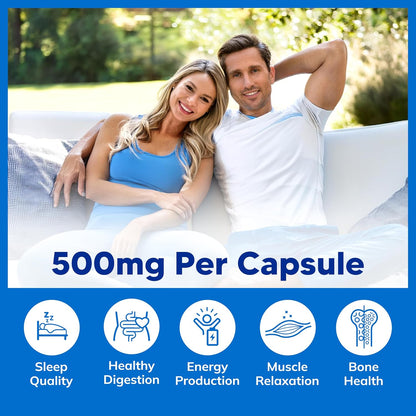 aSquared Nutrition Proprietary Magnesium 500mg – High Absorption Magnesium Citrate & Oxide – 180 Veggie Capsules, 180 Day Supply – USA Formulated & Third-Party Tested