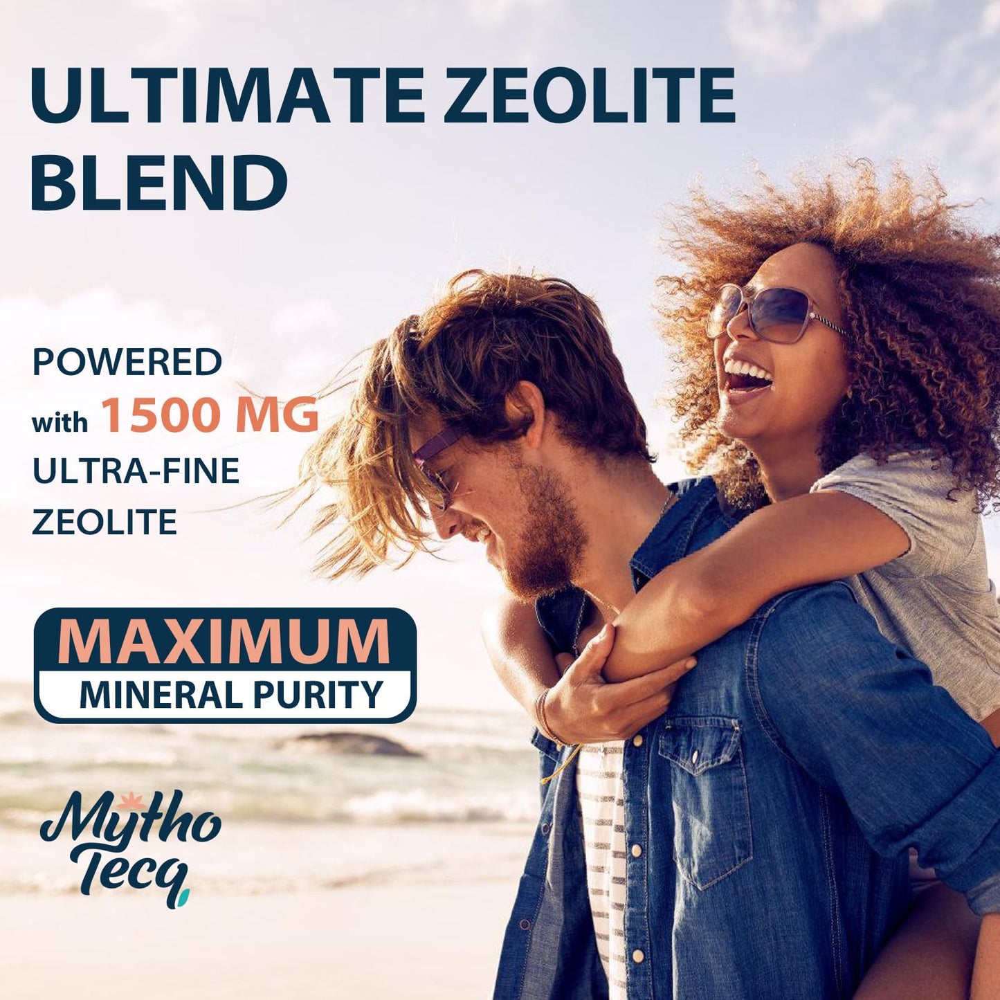 MythoTecq Zeolite Capsules with Activated Charcoal & Bentonite, 90 Count | 2300mg formula featuring zeolite clinoptilolite, activated charcoal and bentonite clay