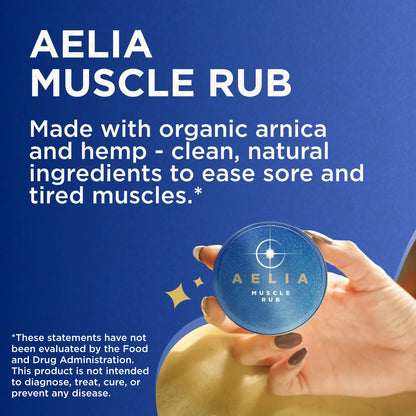AELIA Muscle Rub - Coconut Oil, Vitamin E, Arnica, Ginger Root, Turmeric & Lavender – 1 oz