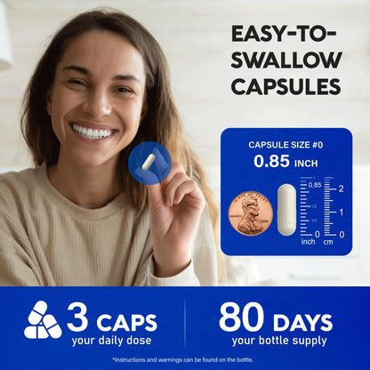 Magnesium Supplement - 5 in 1 Complex | Glycinate | Citrate | Malate | Taurate | Oxide - for Women & Men - Stress, Muscle & Heart Support - Vegan, Natural, Non-GMO - 180 Capsules, 2 Month Supply