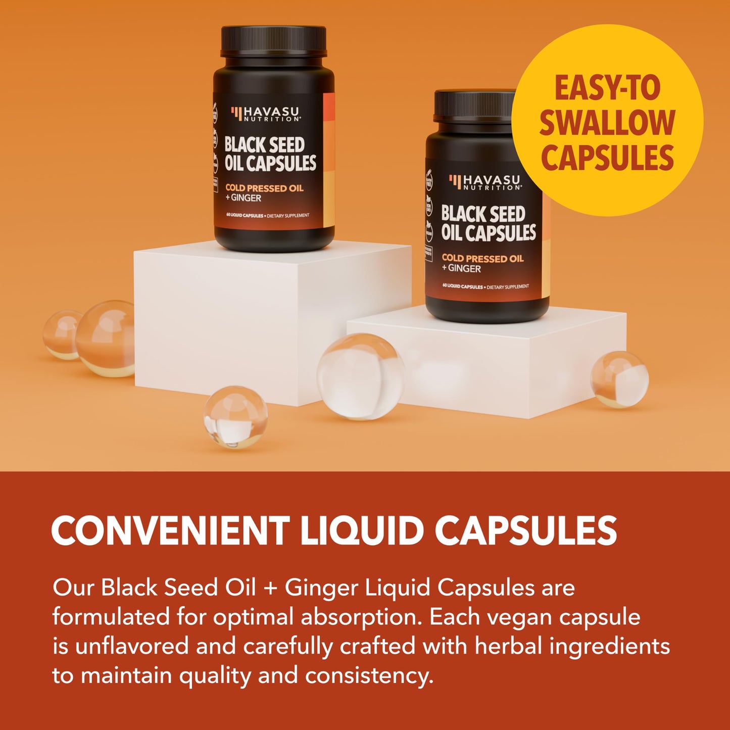 Black Seed Oil Capsules, Vegan, Non-GMO, Cold-Pressed Nigella Sativa, 90ct | 1500mg Per Serving Black Cumin Supplement for Skin Health, Immune Function, and Digestive Health, Unflavored, 30 Servings