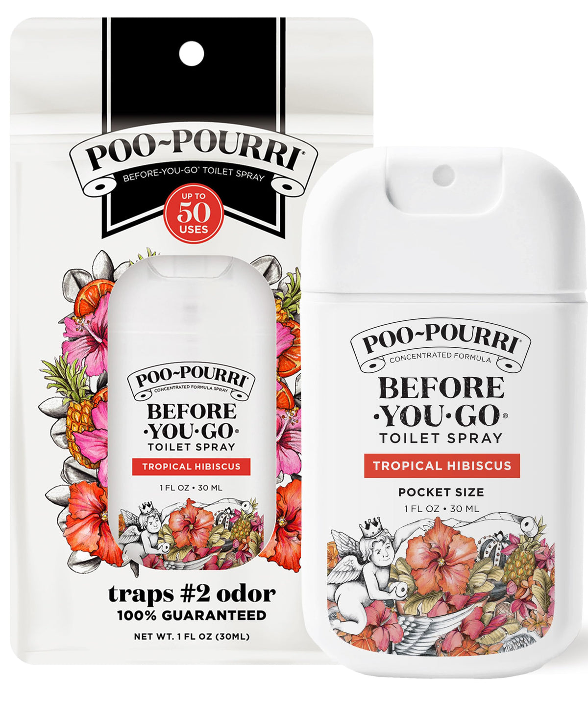 Poo-Pourri Before-You-Go Toilet Spray, Tropical Hibiscus, 2 Fl Oz - Hibiscus, Apricot and Citrus