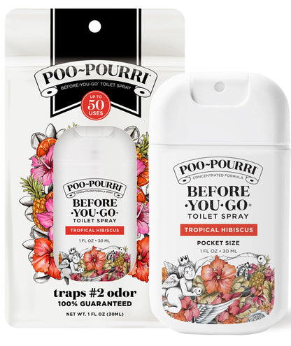 Poo-Pourri Before-You-Go Toilet Spray, Tropical Hibiscus, 2 Fl Oz - Hibiscus, Apricot and Citrus