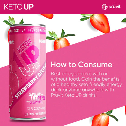 Strawberry Delight //Up® Drink – Ready-to-Drink Ketones for Focus for Men and Women