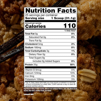 RAW Whey Isolate Protein Powder, Vanilla Oatmeal Cookie (CBUM Itholate Protein) - 100% Grass-Fed Sports Nutrition for Muscle Growth & Recovery - Low-Fat, Low Carb, Naturally Flavored - 25 Servings