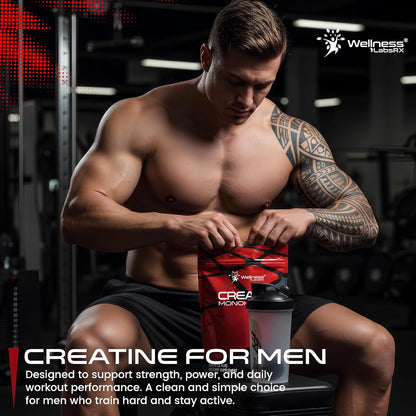 WELLNESS LABSRX Creatine Monohydrate Powder 500g – 100 Servings Micronized Creatine Powder Supplement, Unflavored Creatine for Women and Men, Supports Muscle Strength, Energy, Endurance and Workout