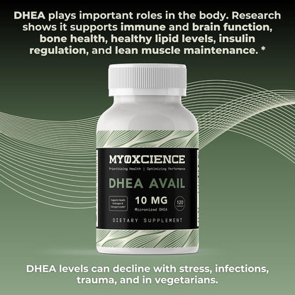 MYOXCIENCE DHEA Avail | Absorption Enhanced DHEA | 10mg, 120 Servings