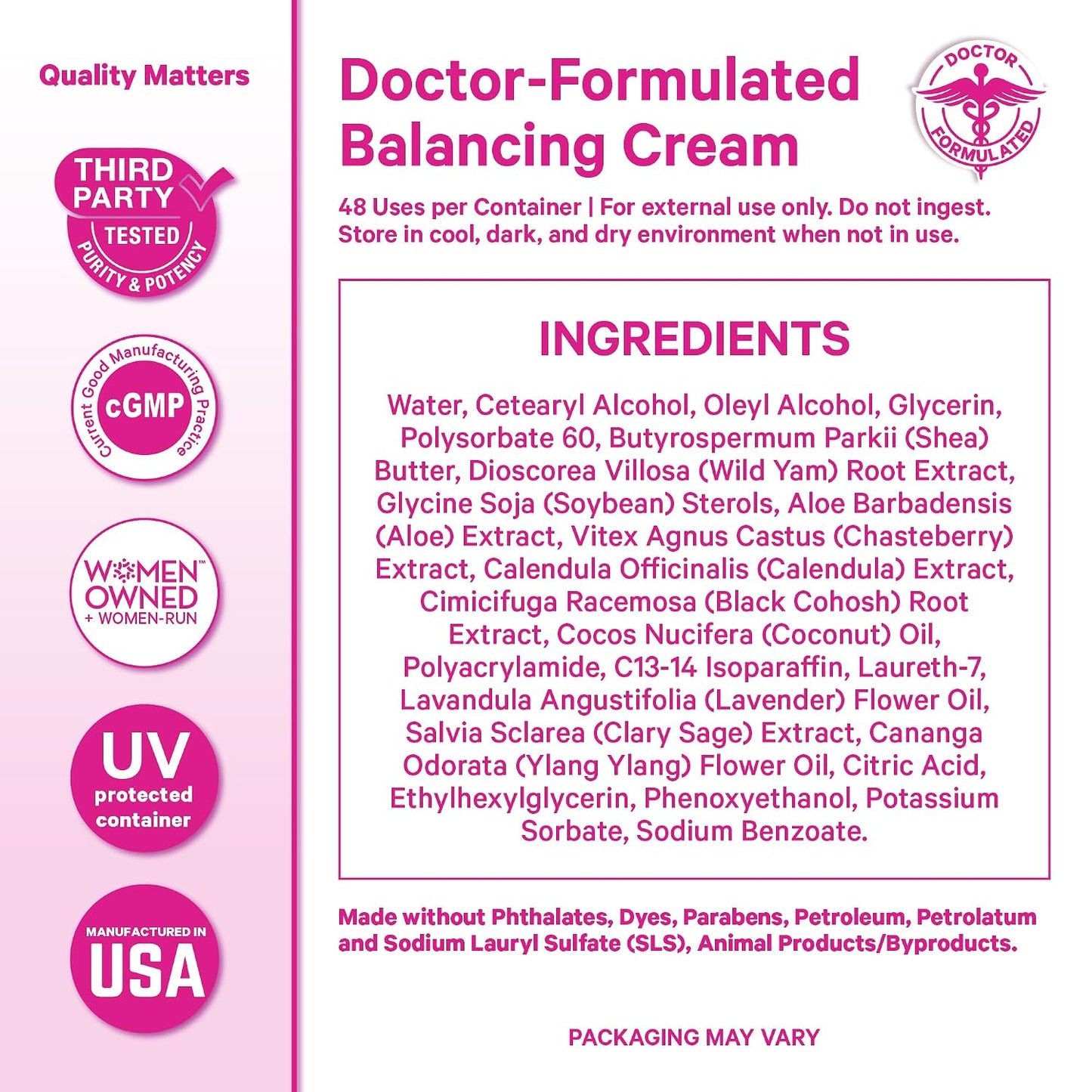 Pink Stork Wild Yam Cream for Hormone Balance, Lavender Scented, 4 oz | With Vitex & Black Cohosh | Doctor-Formulated | PMS, Fertility, Perimenopause, Menopause Support | 1 Month Supply