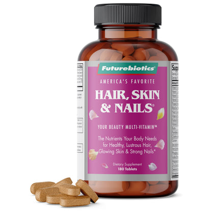 Futurebiotics Hair, Skin & Nails Beauty MultiVitamin with Biotin, Hair Vitamins and Skin Vitamins that Promote Healthy Hair and Nail, 180 Tablets