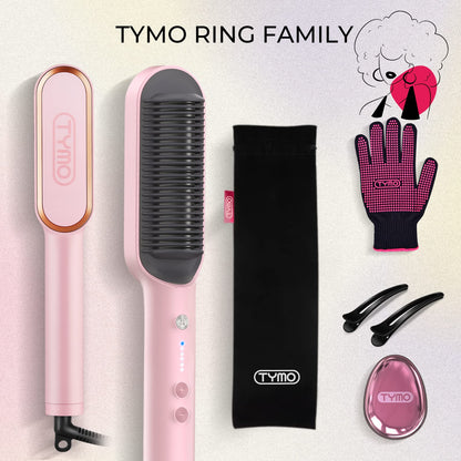 TYMO Hair Straightener Brush, Hair Straightening Comb for Women with 5 Temp 20s Fast