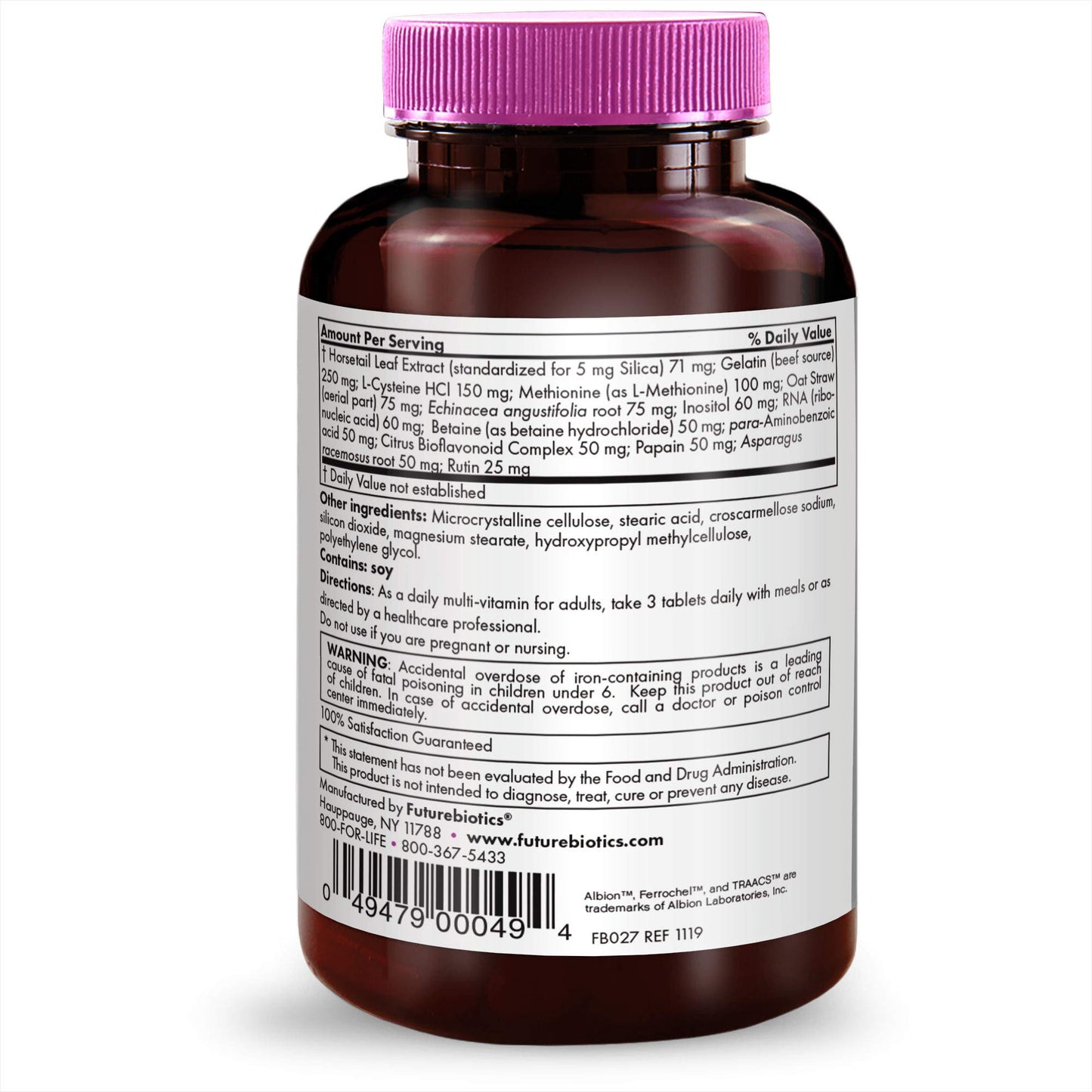 Futurebiotics Hair, Skin & Nails Beauty MultiVitamin with Biotin, Hair Vitamins and Skin Vitamins that Promote Healthy Hair and Nail, 180 Tablets