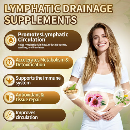 21-in-1 Liposome Lymphatic Drainage Supplements, 90 Day Supply, 4800mg Immune & Lymph System Support, 10:1 Concentrated Technology, Echinacea, Dandelion, Burdock, Bromelain, Calendula, 2 Bottle