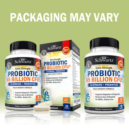 Probiotic 40 Billion CFU with Organic Prebiotics for Gut Health, 60 Count