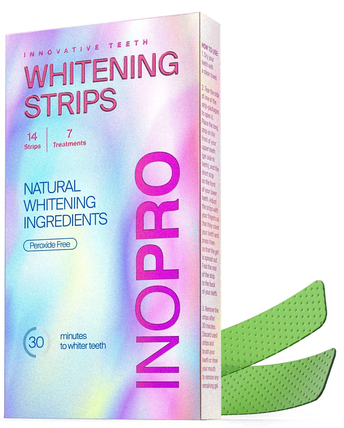 InoPro Teeth Whitening Strips 7 Treatments - Peroxide Free - Whitening Without The Harm 