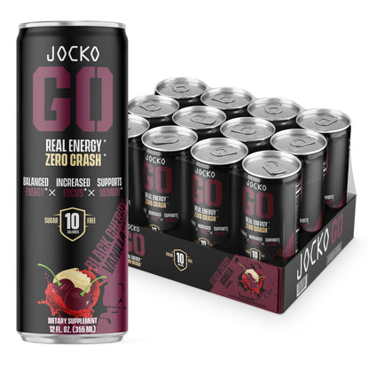 Jocko GO Energy Drink - KETO, Vitamin B12, Vitamin B6, Electrolytes, L Theanine, Magnesiu
