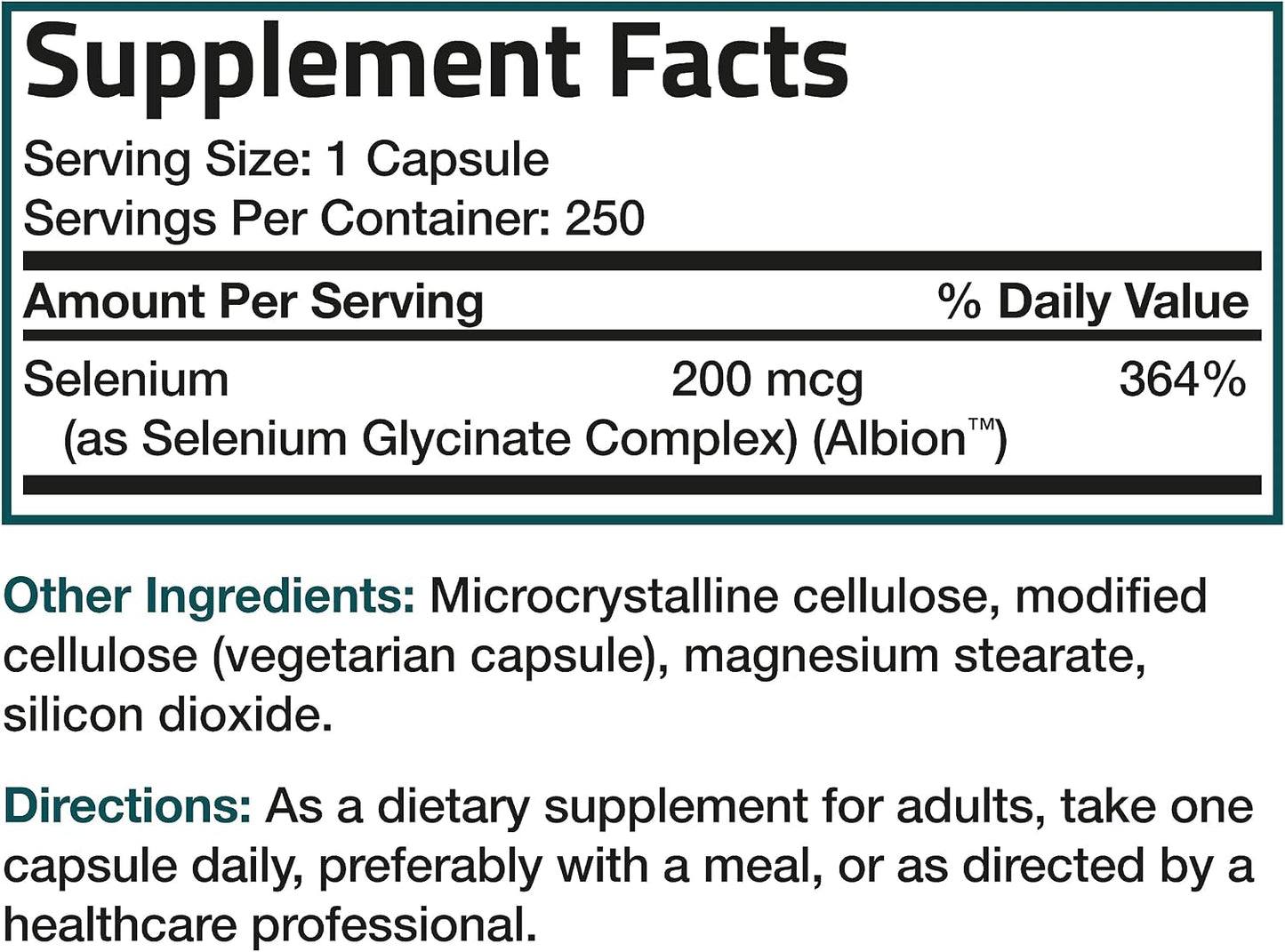 Bronson Selenium 200 mcg Albion Chelated Amino Acid Complex, 250 Capsules | Yeast-Free Essential Trace Mineral, Immune, Prostate & Metabolism Support, Vegetarian, Non-GMO, Gluten-Free & Soy-Free
