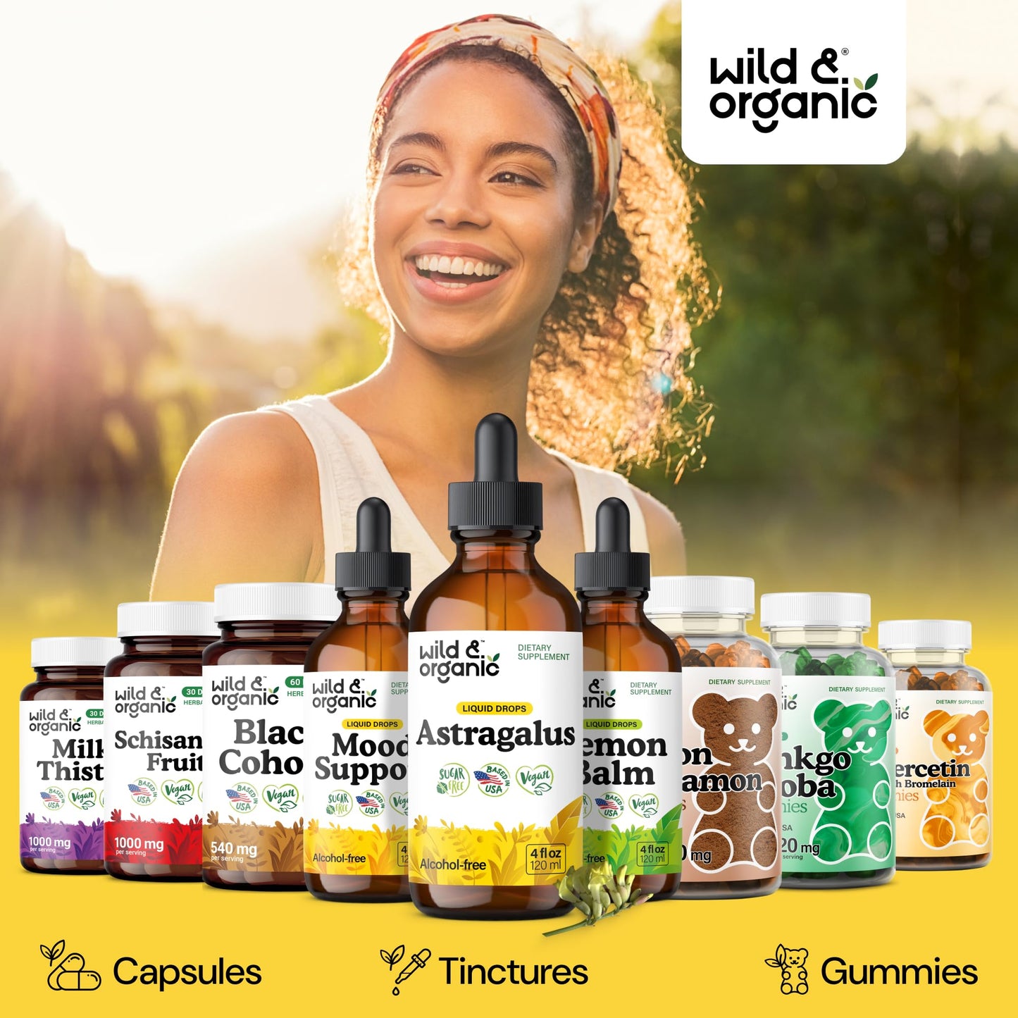Wild & Organic Astragalus Root Extract Drops - Immune Support - Liquid Astragalus Supplement - Add to Tea & Mix with Powder - Membranaceus Herb - Vegan, Sugar & Alcohol-Free Tincture - 4 fl oz