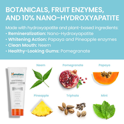 Himalaya Botanique Whitening+ Nano Hydroxyapatite Toothpaste, Mint, 4 oz