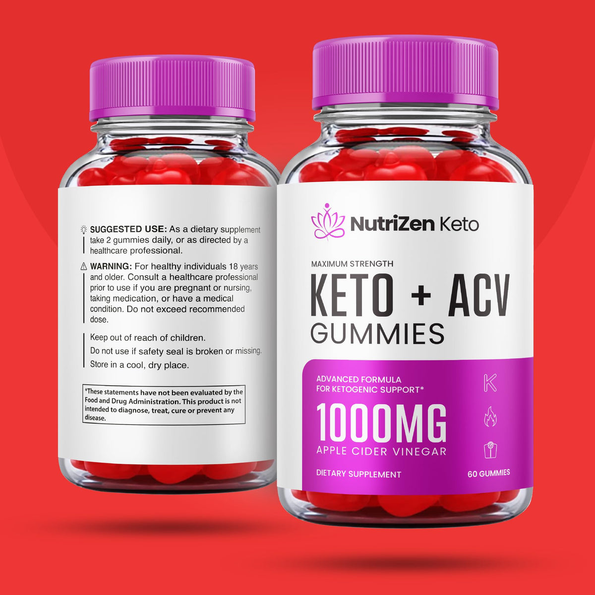 (5 Pack) Nutrizen Keto Acv Gummies - Official Formula - Nutrizen Keto + Acv Gummies