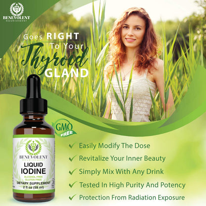 Liquid Iodine Potassium Drops - 1300 Servings | Large 2oz Bottle | Great Taste | 2X Absorption