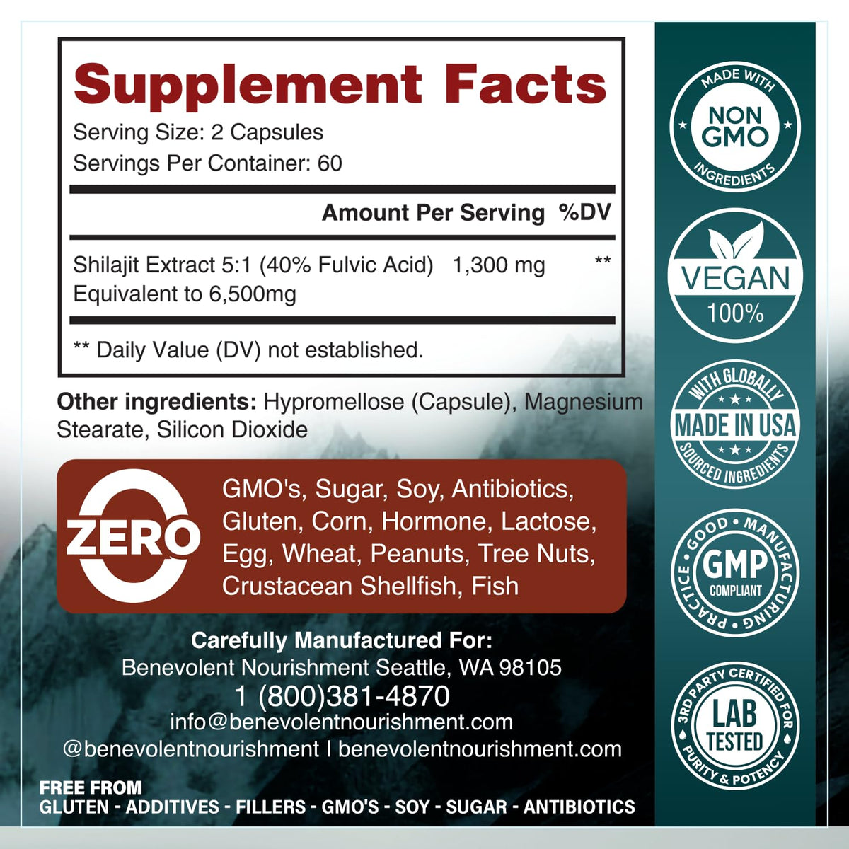 6,500mg Shilajit Supplement with 40% Fulvic Acid (High Absorption) | Authentic Himalayan