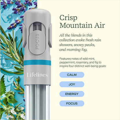 Pen Diffuser in Crisp Mountain Air Essential Oil Blends - Elegant 1.0mm Ballpoint Tip - Black Pen