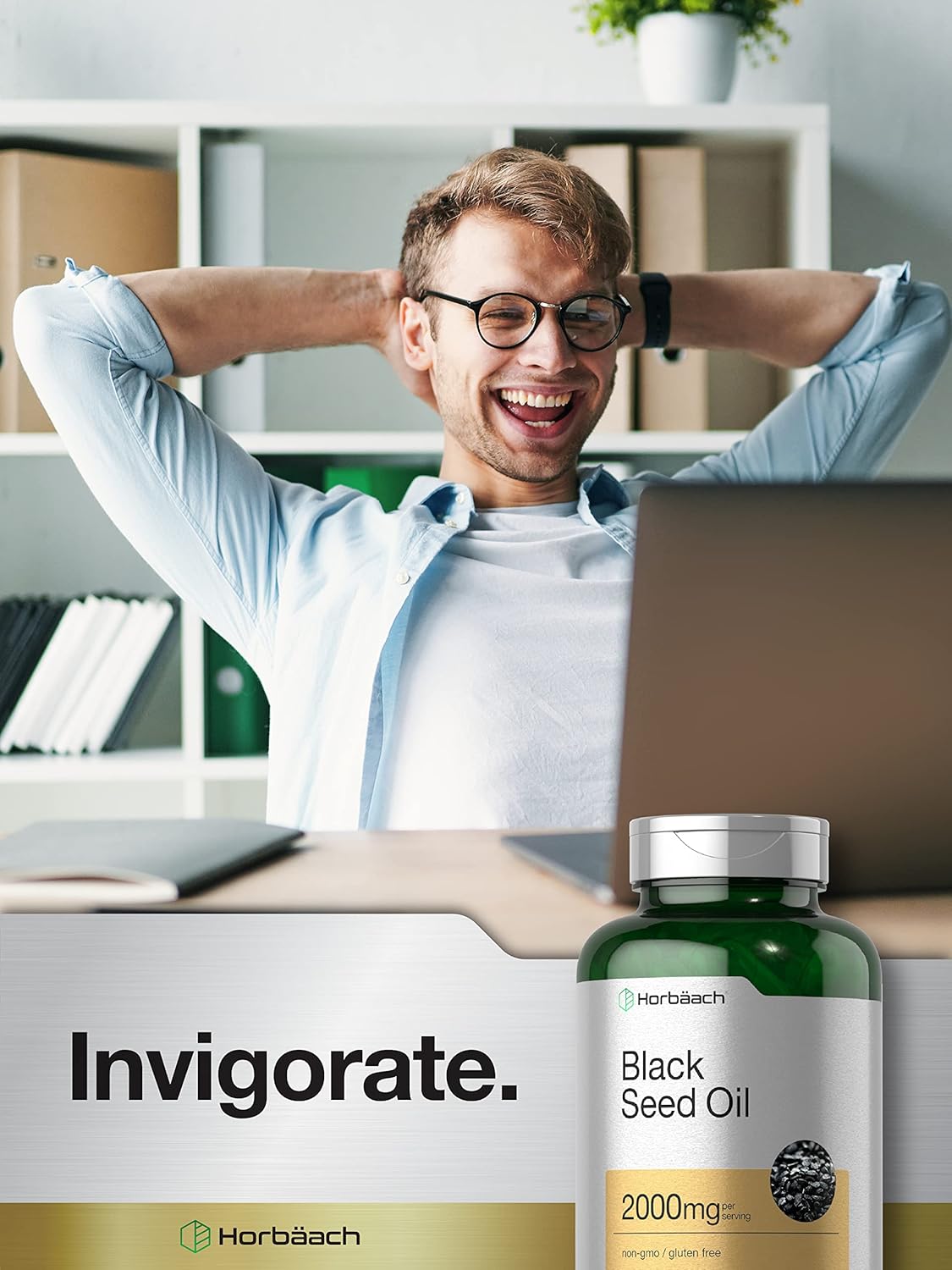 Horbaach Black Seed Oil Cold Pressed Softgel Capsules | 2000mg | 120 Count | Supplement with Omega 6 and 9 | Nigella Sativa | Non-GMO and Gluten Free