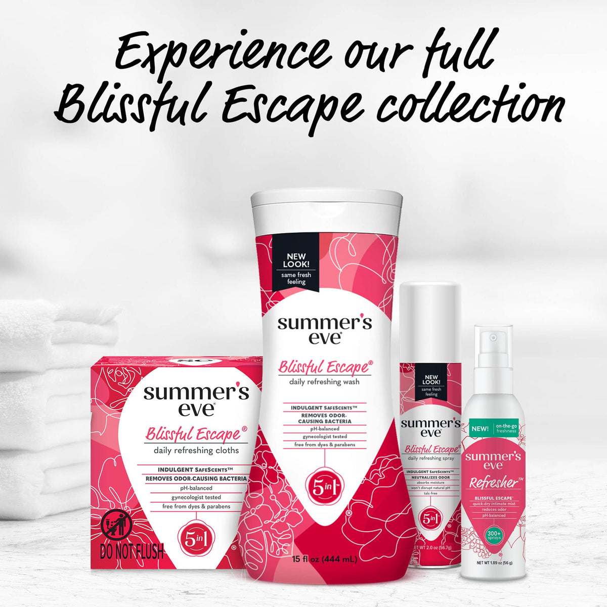 Summer's Eve Blissful Escape Daily Refreshing Feminine Wipes, Removes