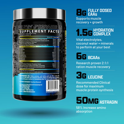Nutrex Research EAA Hydration | EAAs + BCAA Powder | Muscle Recovery, Strength, Muscle Building, Endurance | 8G Essential Amino Acids + Electrolytes | Strawberry Watermelon 30 Serving