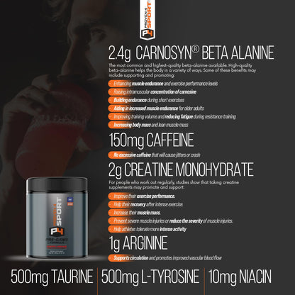 Proven4 Pre Workout Powder for Men and Women with Creatine - Beta Alanine - Caffeine