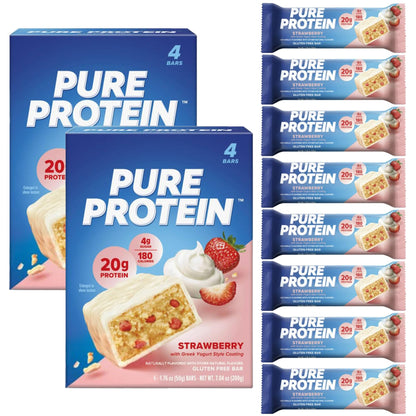 Pure Protein Bars, Strawberry Greek Yogurt, 20g High Protein, Nutritious Snacks 
