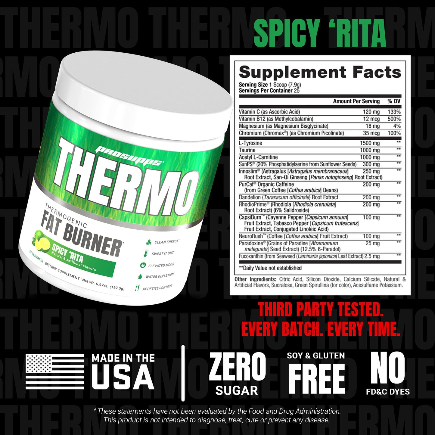 ProSupps Thermogenic Fat Burner Powder, Spicy Rita - Weight Loss & Metabolism Booster Pre Workout Supplement for Women & Men - Supports Appetite Control & Boosts Energy - Gluten-Free - 25 Servings