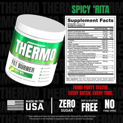 ProSupps Thermogenic Fat Burner Powder, Spicy Rita - Weight Loss & Metabolism Booster Pre Workout Supplement for Women & Men - Supports Appetite Control & Boosts Energy - Gluten-Free - 25 Servings