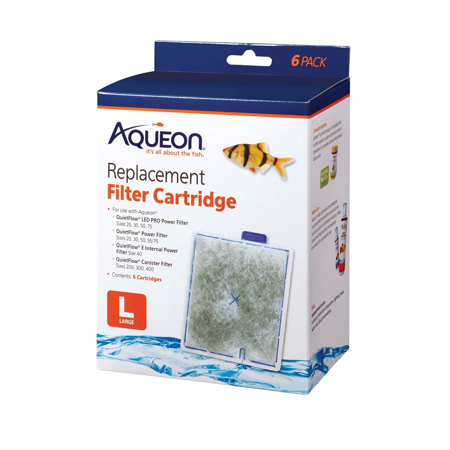 Aqueon Aquarium Fish Tank Replacement Filter Cartridges Large - 3 Pack