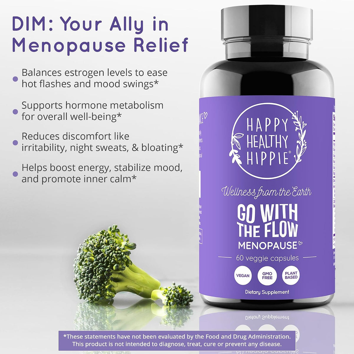 Happy Healthy Hippie Go with The Flow Menopause Support & Natural Energy Pills