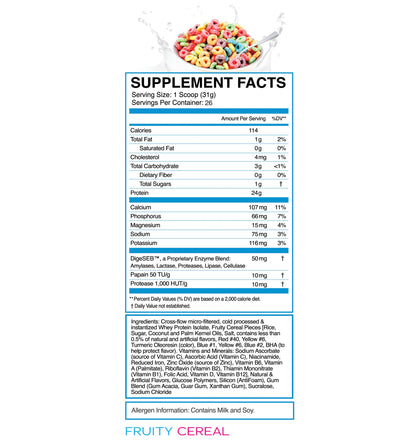 eFlow Nutrition 100% Whey Protein Isolate - Gluten & Lactose-Free Digestive Enzymes