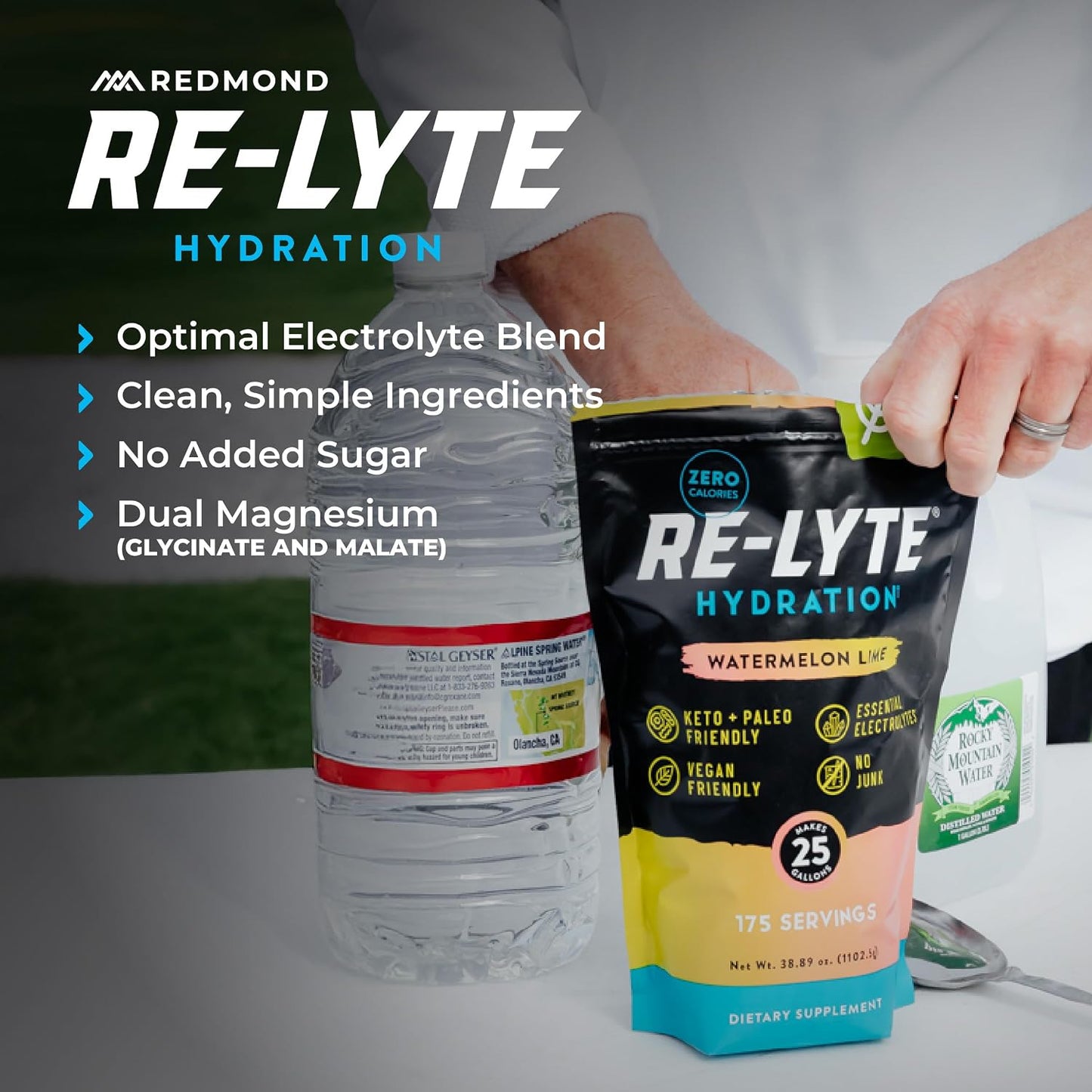 Re-Lyte Hydration Electrolyte Powder Bulk Pouch 175 Servings/Watermelon Lime