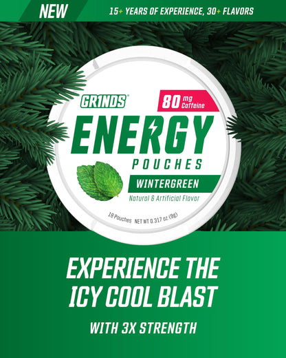 GRINDS Focus Pouches | Naturally Flavored with Nootropic Ingredients | Contains Alpha GPC and L-Theanine | Sugar-Free | 3 Pack | 18 Pouches Per Can | Blue Raspberry