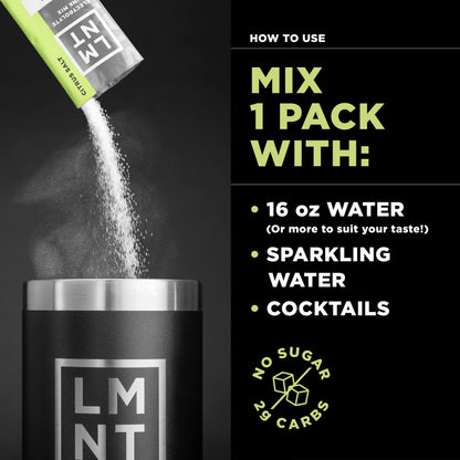 LMNT Zero-Sugar Electrolytes - Variety Pack Bundle - Hydration Powder Packets