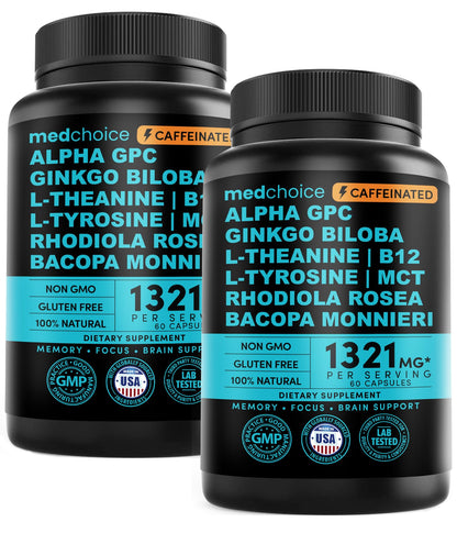 MEDCHOICE 12-in-1 Nootropic Brain Supplement with Caffeine, 60ct