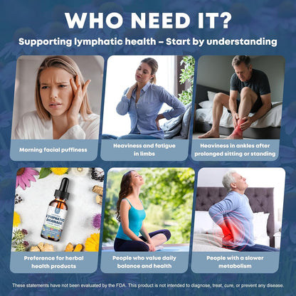 Liposomal Lymphatic Drainage Drops – 9 in 1 Organic Lymphatic Drainage Drops with Echinacea, Burdock Root, Dandelion, Milk Thistle for Lymphatic Health & Immune Support, Sugar Free, 2 Fl Oz