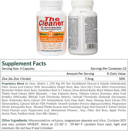 Century Systems The Cleaner Detox, Powerful 14-Day Complete Internal Cleansing Formula for Women, Support Digestive Health, 104 Vegetarian Capsules