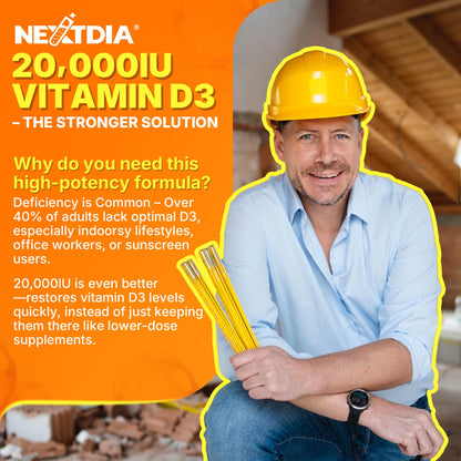 Vitamin D3 20,000 IU + K2 Vitamin (MK4 & MK7) 200mcg + Calcium Citrate, Optimal Vitamin D3 K2 Softgel - Strong Bone & Muscle, Calcium Absorption, Helping Vitamin D Deficiencies, Easy to Swallow, 2Pack