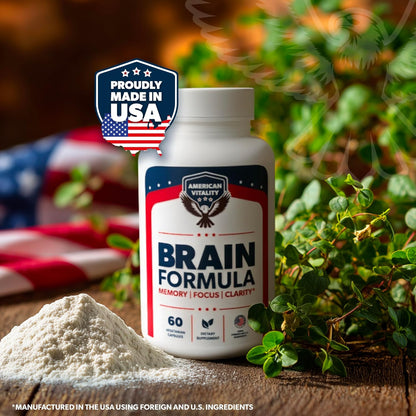 Brain Formula | Brain Health Supplements | Niacin, Vitamin B6 & GABA, Nutritional Support Mental Performance, 30 Days Supply, 60 Capsules