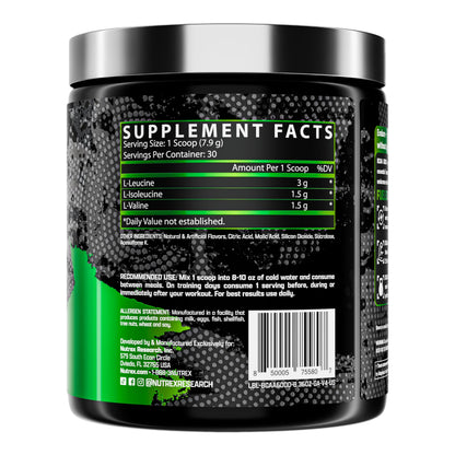 Nutrex Research - BCAA Powder 6000 Amino Acid - 6 Grams of BCAAs Amino Acids Supplement for Post Workout Recovery & Muscle Growth - Amino Energy Workout Recovery Drink (Watermelon - 30 Servings)