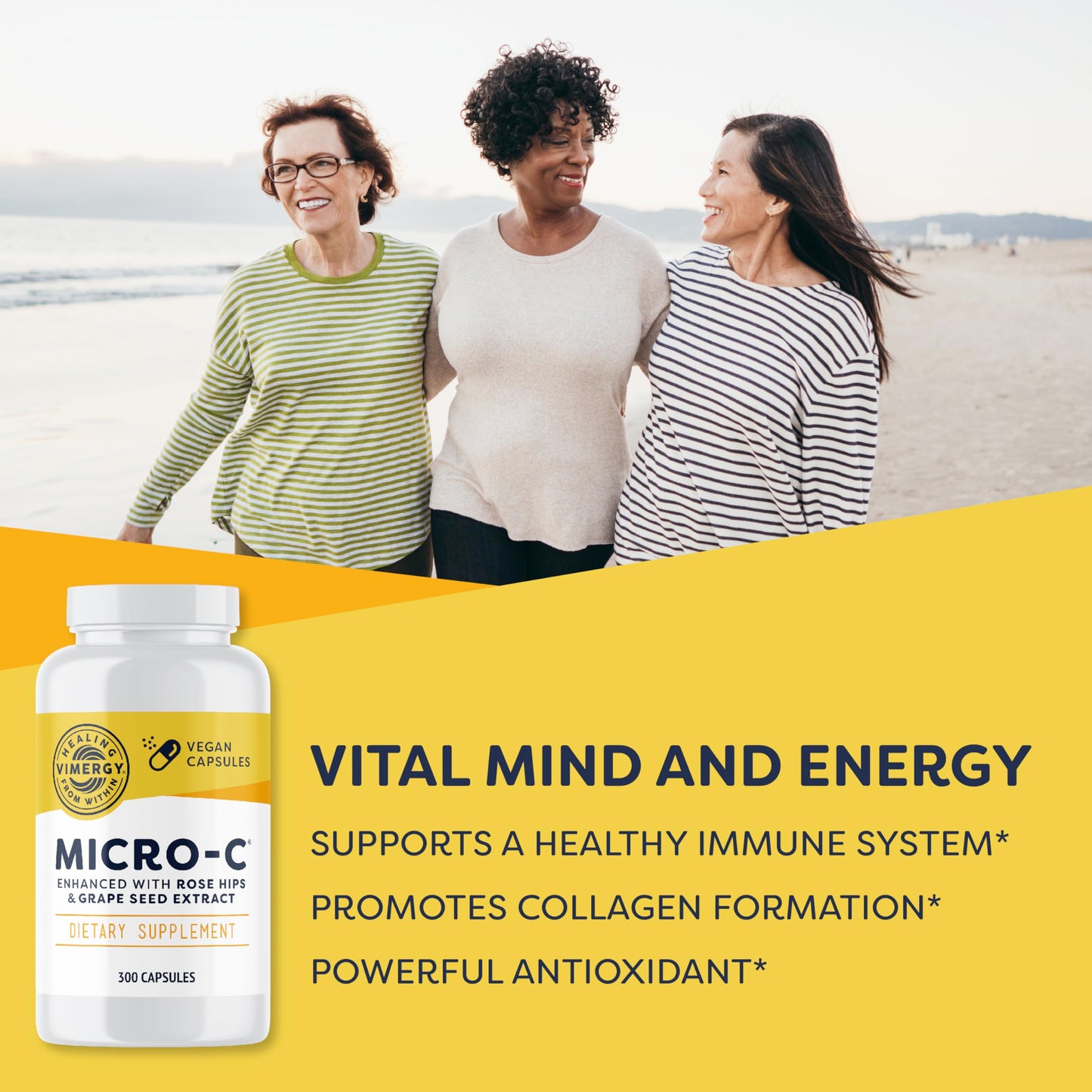 Vimergy Micro-C® Vitamin C Capsules – 500mg per Capsule, Supports Immune Health*, Promotes Collagen Production, Supports Healthy Bones*, Kosher, Vegan & Gluten-Free (90 Capsules)