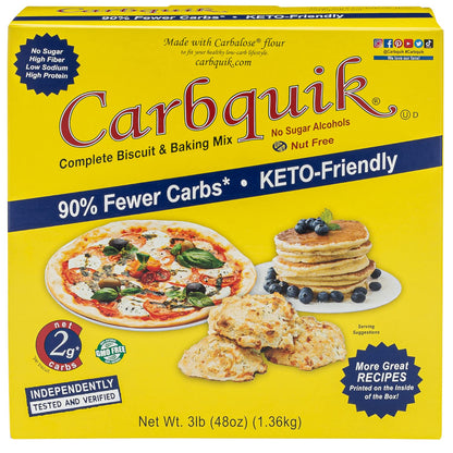 Carbquik Keto Biscuit & Baking Mix, 3 lb – Perfect for Pancakes, Waffles, Biscuits, Bread, Pizza Crust & More. Low Carb, Sugar Free Baking with 6g Protein Per Serving.