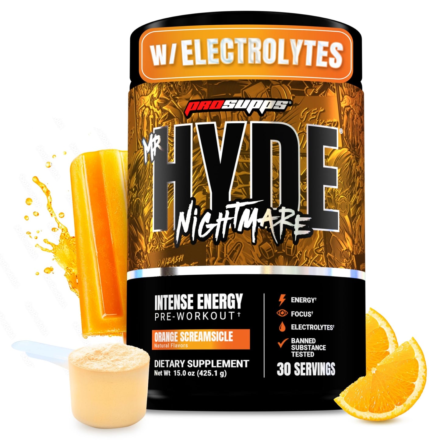 ProSupps Mr. Hyde Nightmare Pre Workout Powder with Caffeine & Beta Alanine - Preworkout for Intense Energy, Mental Focus & Performance - Gym & Fitness Supplements (Black N' Blueberry, 30 Servings)