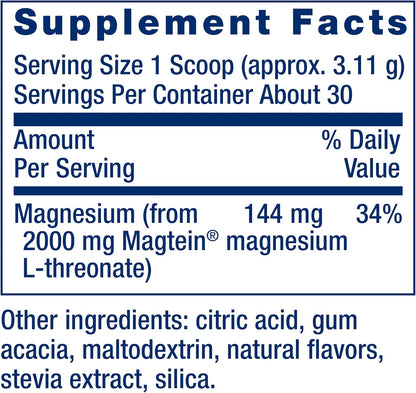 Life Extension Neuro-Mag Magnesium L-Threonate Powder (Tropical Punch) - Ultra-Absorbable Magnesium - Supports Memory, Focus, Cognitive Function & Mood - Gluten free, Non-GMO, Vegetarian (30 Servings) | Tropical Punch Powder Mix for Memory, Recall Speed &