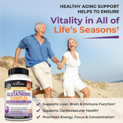 Glutathione Supplement 500mg - Liver Detox Supplement, 60 Capsules